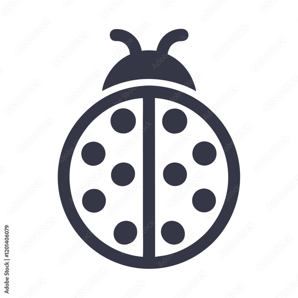 Minimalist Ladybug Icon Design. Minimalist Ladybug Icon Design.