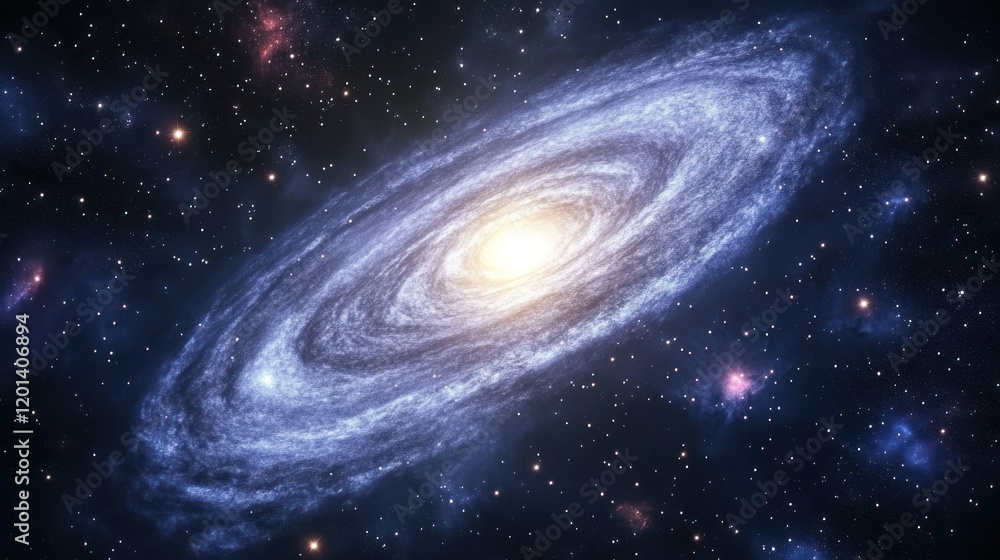 Majestic Spiral Galaxy Amidst Distant Stars Majestic Spiral Galaxy Amidst Distant Stars
