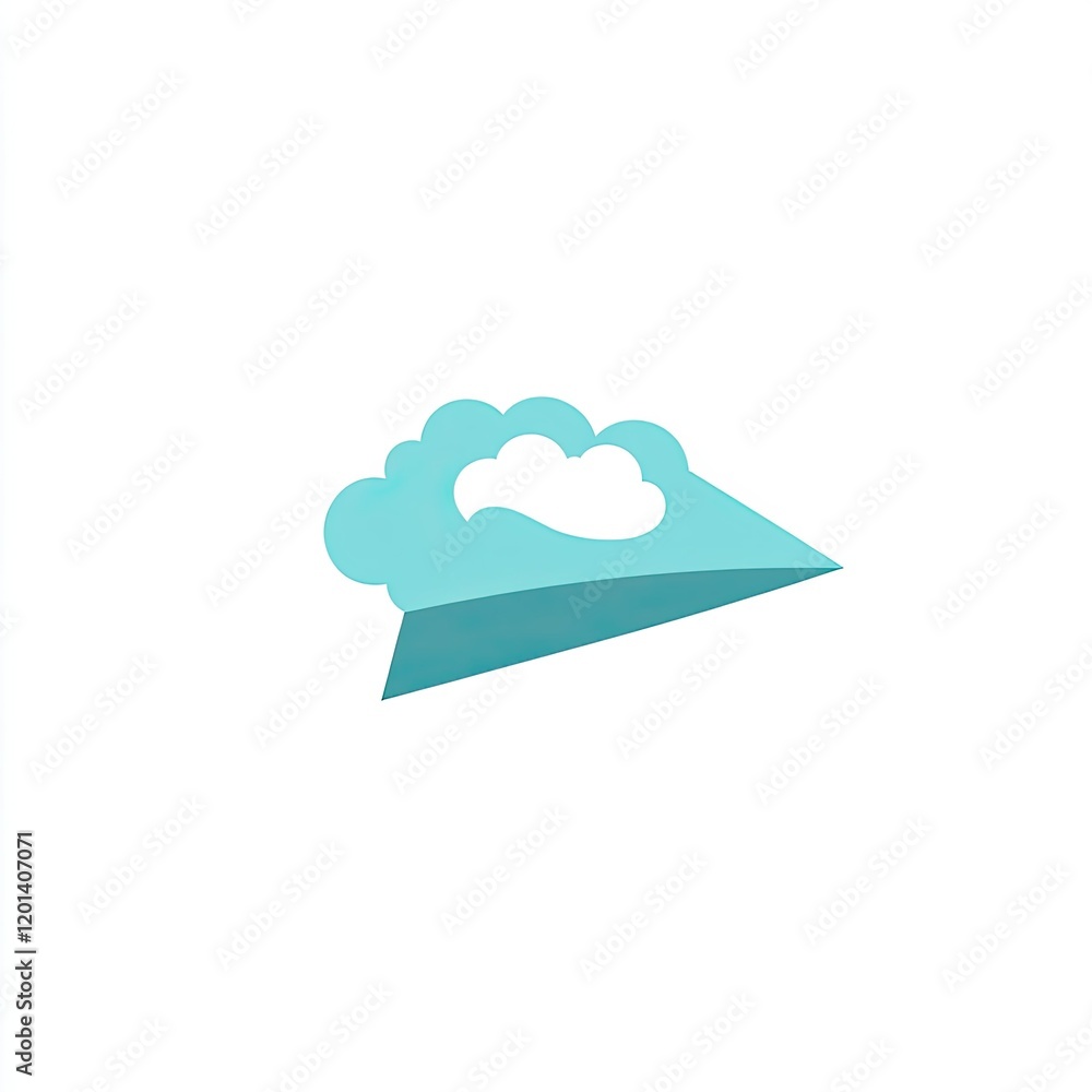 Abstract blue cloud shape floating over a flat surface, symbolizing creativity and imagination Abstract blue cloud shape floating over a flat surface, symbolizing creativity and imagination
