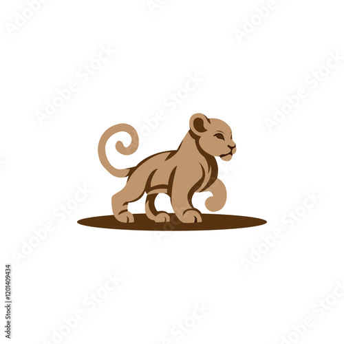 lion cub with white background