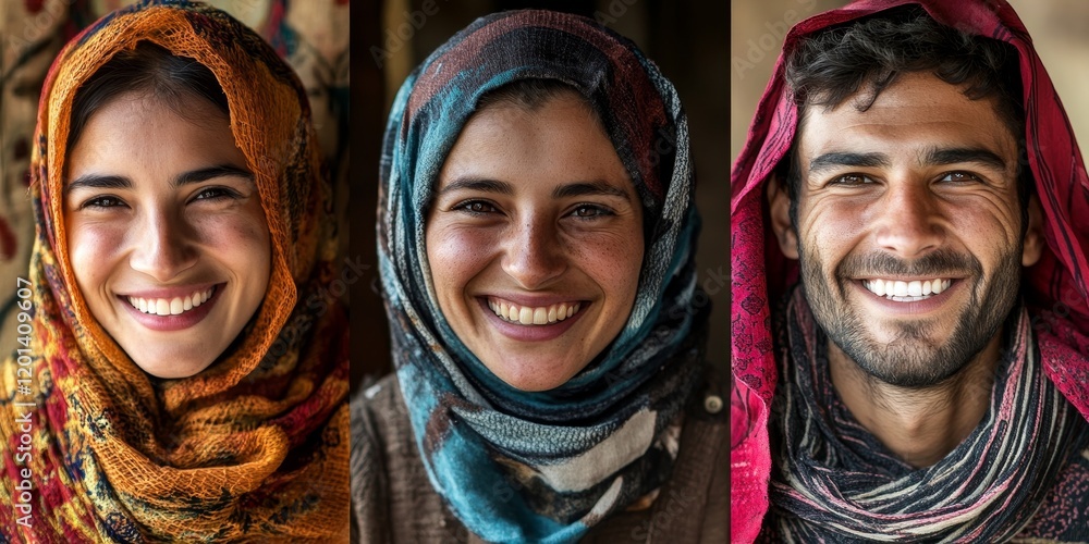 Smiling people of different countries, Generative AI Smiling people of different countries, Generative AI