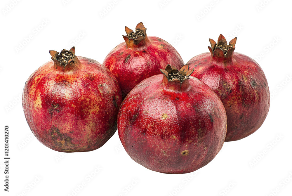 Fresh pomegranates on food studio setting high fidelity close-up view isolated on transparent background png Fresh pomegranates on food studio setting high fidelity close-up view isolated on transparent background png