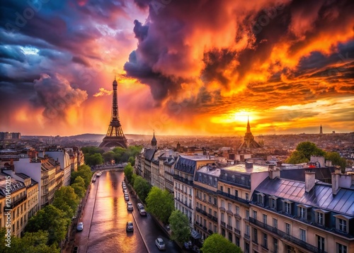 Parisian Sunset Before Summer Rain: Long Exposure Photography