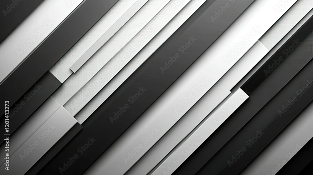 Obraz premium Abstract composition of overlapping black and white geometric shapes creating a modern design aesthetic