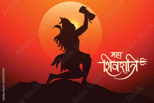 Happy maha shivratri traditional Indian festival celebration background
