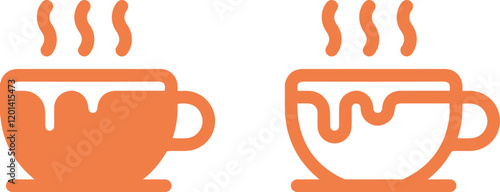 cup of coffee icon Coffe or tea cups vector icon collection. Cup hot icons design