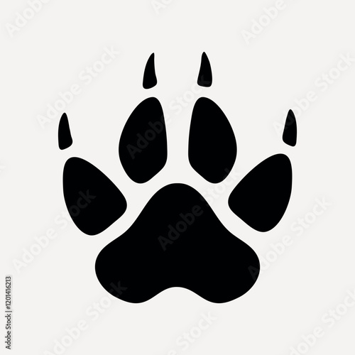 Bear paw flat icon vector