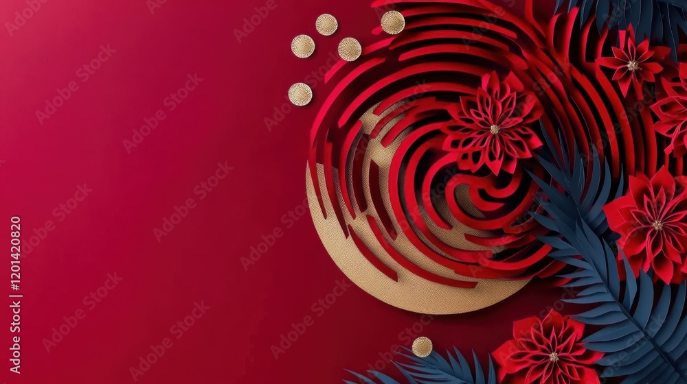 Chinese New Year 2025: Blue and Red Paper Cut Art with Intricate Patterns, Creating an Artistic and Luxurious Celebratory Atmosphere Chinese New Year 2025: Blue and Red Paper Cut Art with Intricate Patterns, Creating an Artistic and Luxurious Celebratory Atmosphere