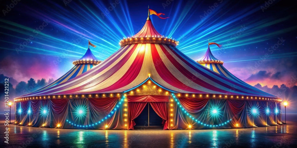 Vibrant and dazzling circus tent glowing with colorful lights , circus, tent, vibrant, colorful, glowing Vibrant and dazzling circus tent glowing with colorful lights , circus, tent, vibrant, colorful, glowing