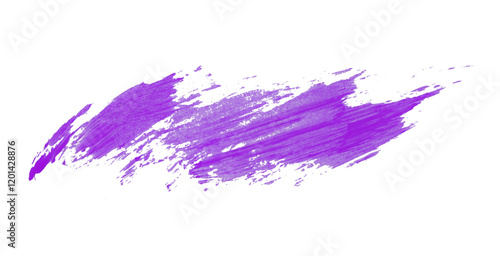 Hand drawn purple brush stroke isolated on transparent background.