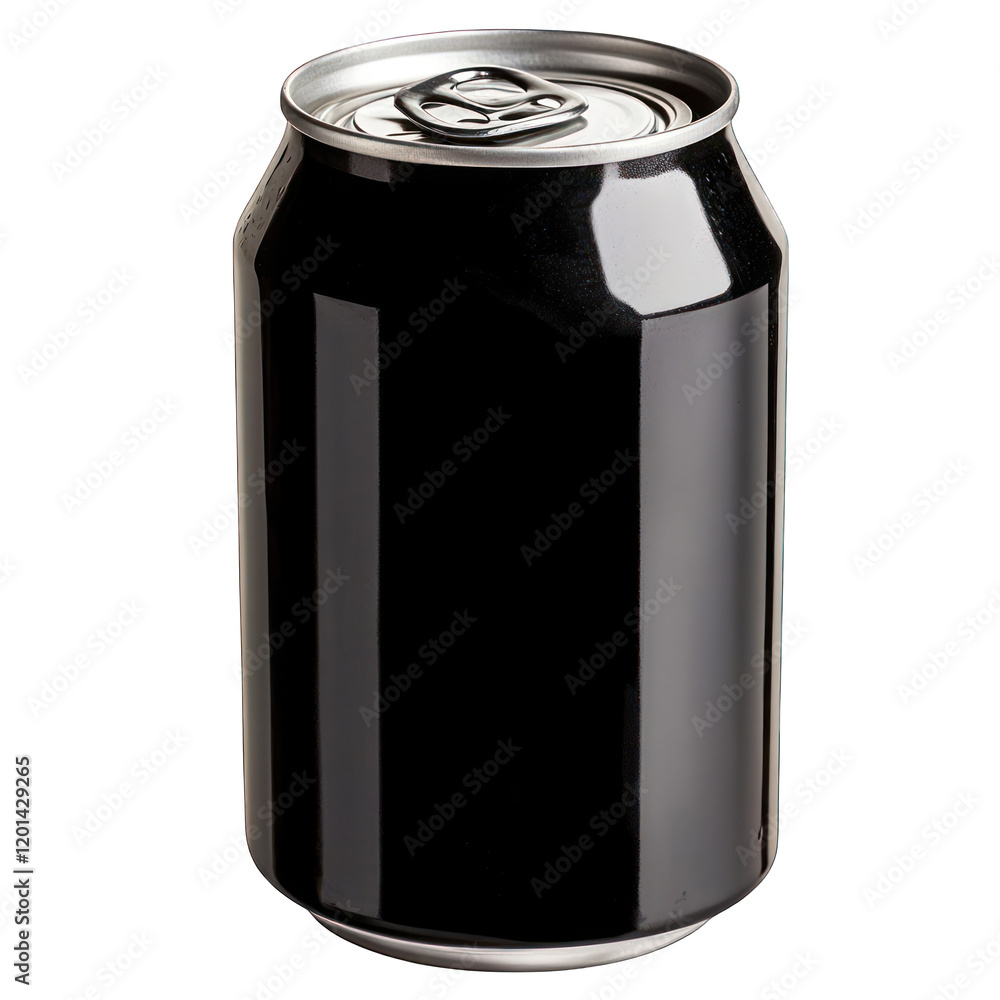 Black blank drink can isolated on transparent background Black blank drink can isolated on transparent background
