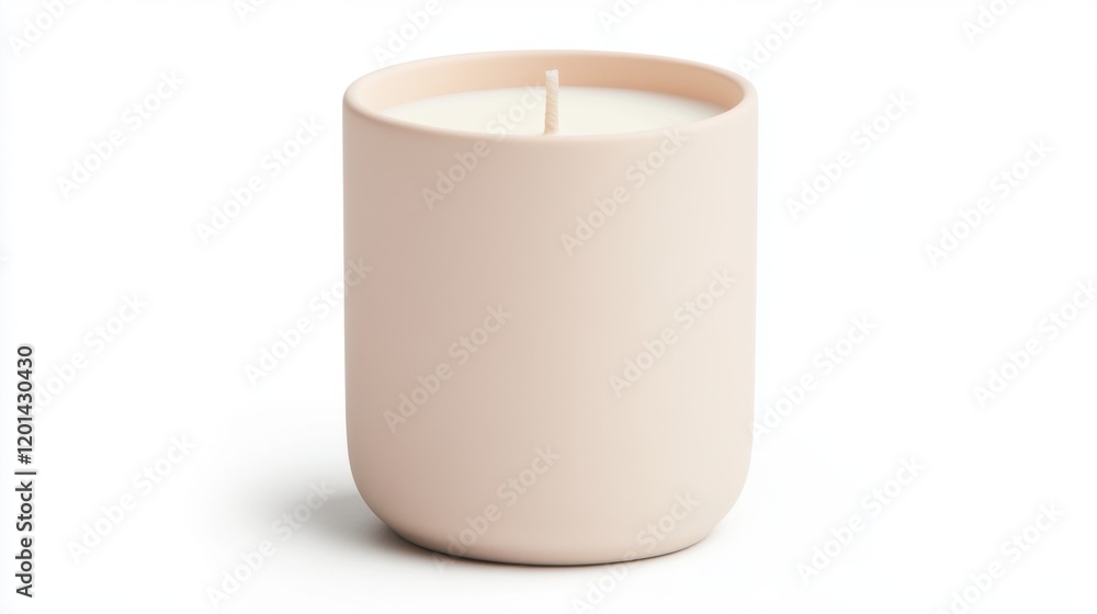 A simple, elegant candle in a soft beige container, designed to enhance ambiance and create a soothing atmosphere. A simple, elegant candle in a soft beige container, designed to enhance ambiance and create a soothing atmosphere.