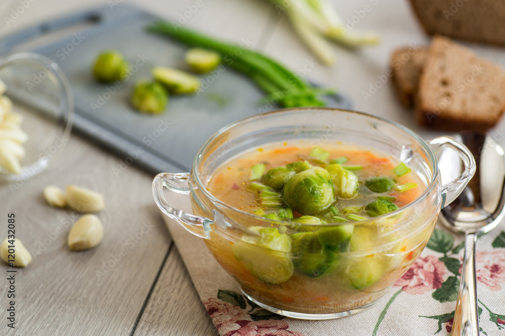 Homemade Soup with Brussels Sprouts Homemade Soup with Brussels Sprouts