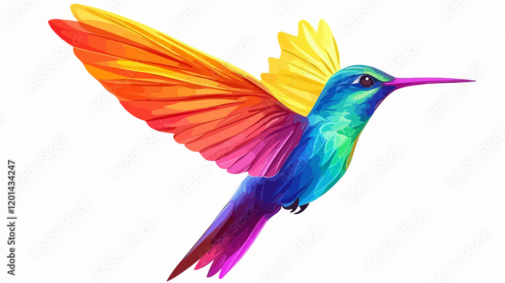 Fototapeta premium Detailed Hummingbird Vector Silhouette for Designs | Isolated on White