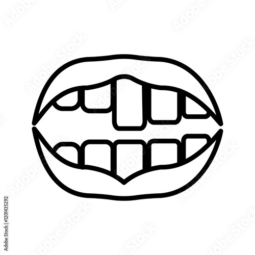 Orthodontic silicone trainer. Invisible braces aligner, retainer. Medical icon, linear pictogram, sign. Editable vector illustration in thin outline style isolated on a white background.
