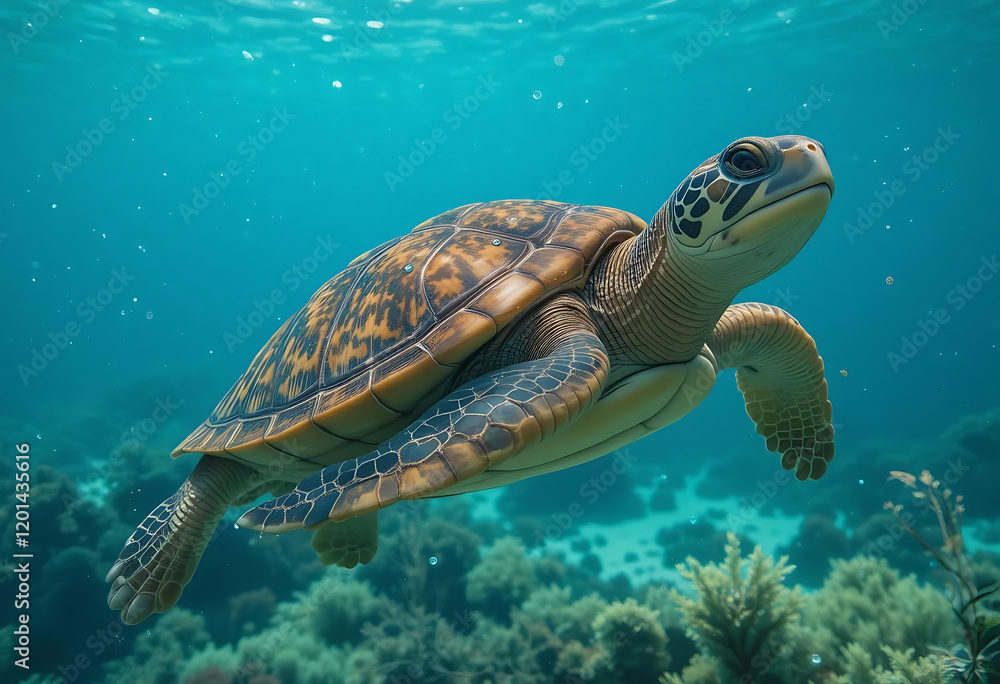 Fototapeta premium turtle swimming in the water