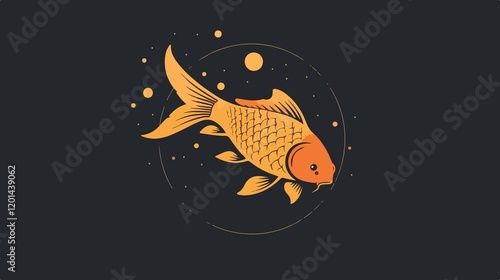 Flat Vector Fish Icon Isolated Illustration