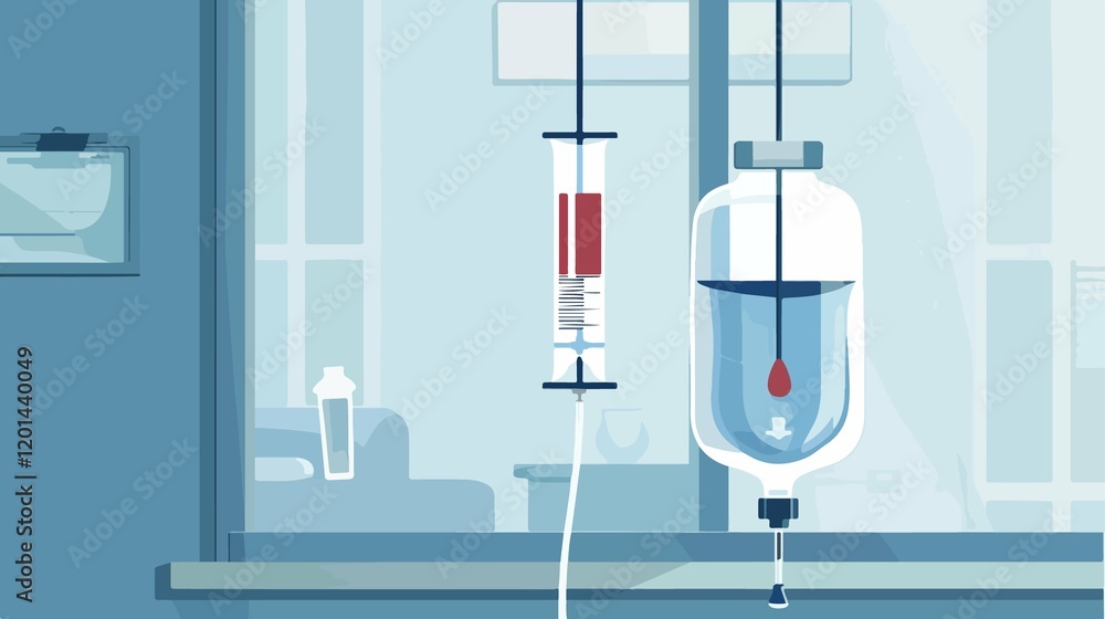 Infusion Bag Intravenous Therapy Vector Illustration Infusion Bag Intravenous Therapy Vector Illustration