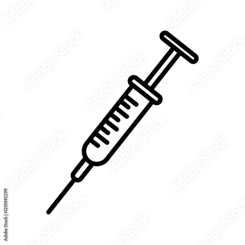 Syringe Icon Vector. Doctors often use syringes to prevent and treat malignant diseases.
