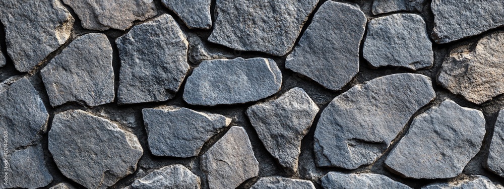 Fototapeta premium Close-up of a rustic stone wall texture.