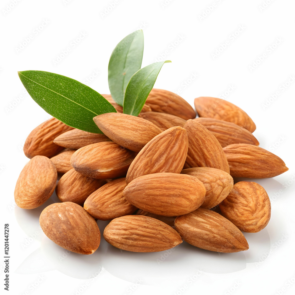 A pile of fresh almonds with their smooth, tan-colored shells A pile of fresh almonds with their smooth, tan-colored shells