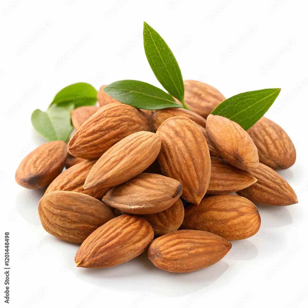 A pile of fresh almonds with their smooth, tan-colored shells A pile of fresh almonds with their smooth, tan-colored shells
