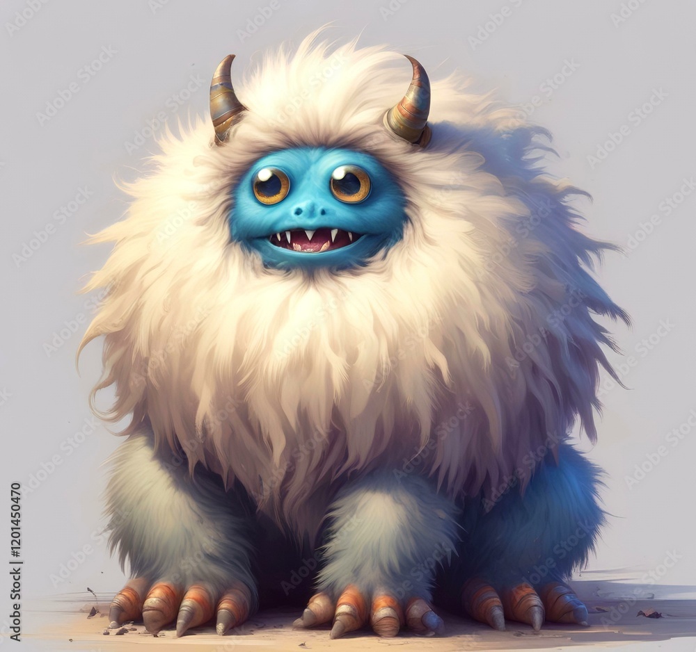 Illustration of fluffy and cute small monster. Illustration of fluffy and cute small monster.