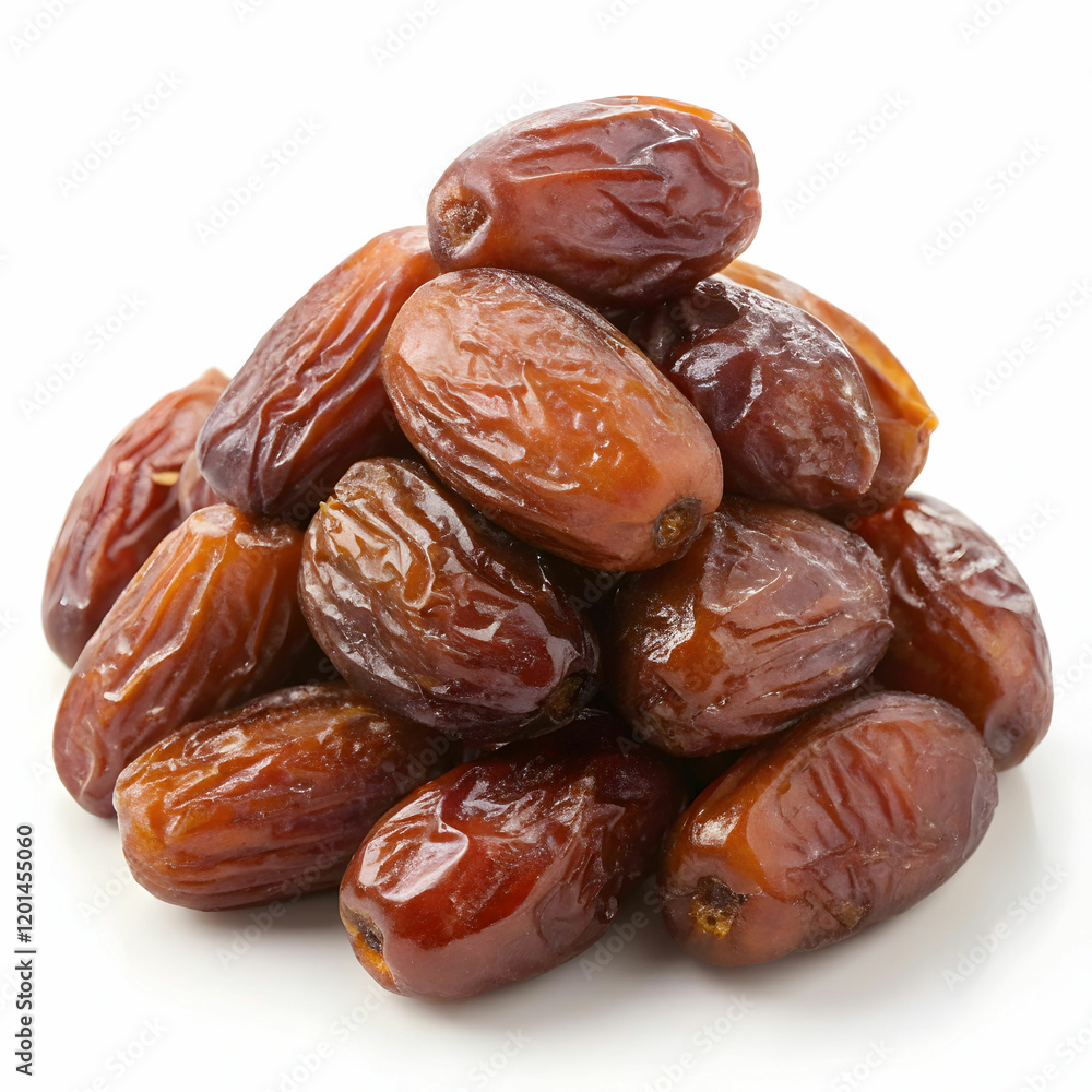 Fresh dates with their rich brown color, accompanied by vibrant green leaves, Fresh dates with their rich brown color, accompanied by vibrant green leaves,