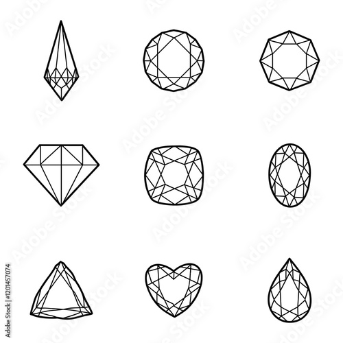 A collection of timeless, iconic gemstone logo design icons