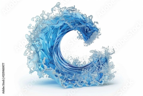 Powerful ocean wave curling into dynamic motion capturing natural force and energy photo