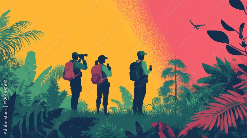 Fototapeta premium Biodiversity loss prevention community patrols against poaching