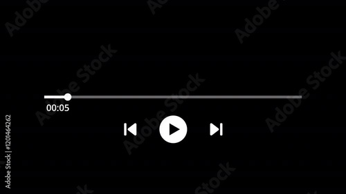  Audio music player timeline bar moving with track animation on transparent background, One minute music player animation multimedia concept,
 Media player template, Music player timeline bar video