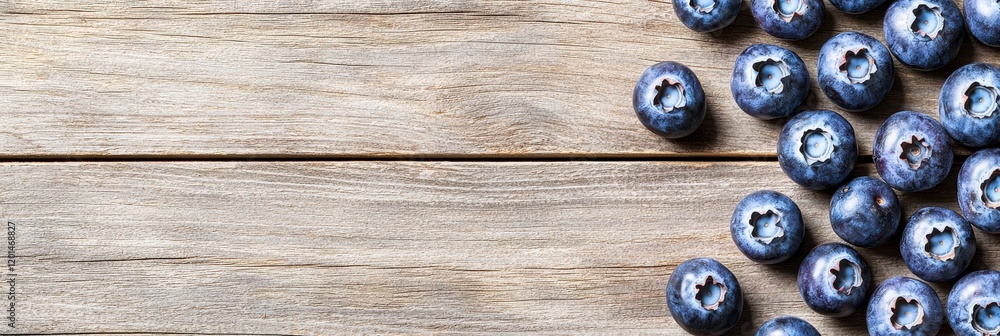 Fresh Blueberries on Rustic Wooden Background Fresh Blueberries on Rustic Wooden Background