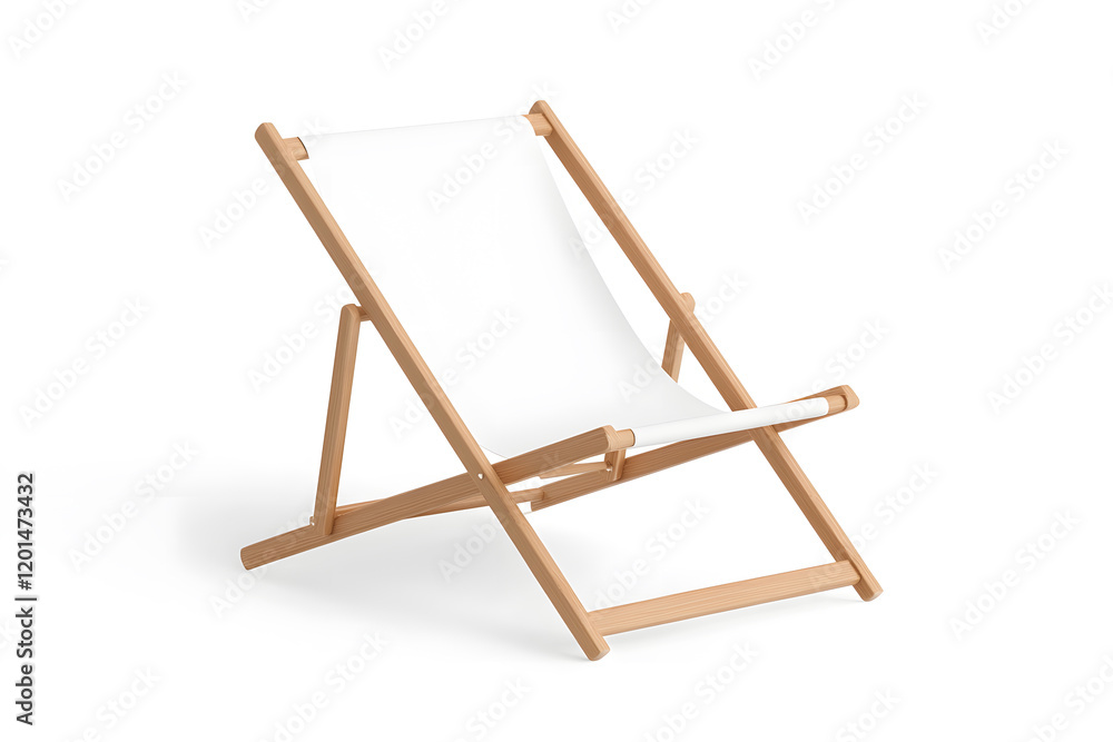 Deckchair or beach chair mock up on isolated white background Deckchair or beach chair mock up on isolated white background