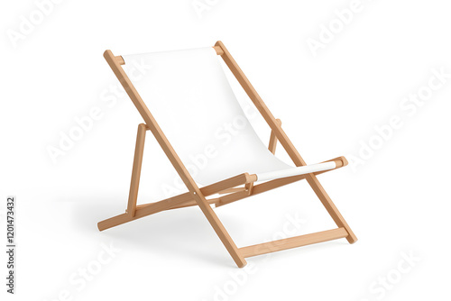 Deckchair or beach chair mock up on isolated white background photo