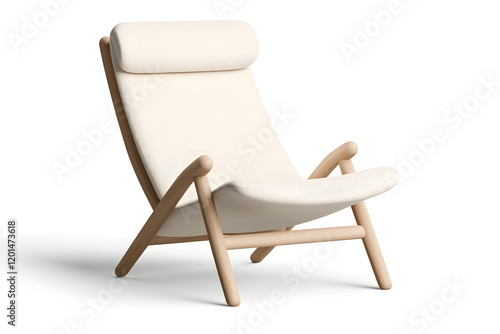 Deckchair or beach chair mock up on isolated white background