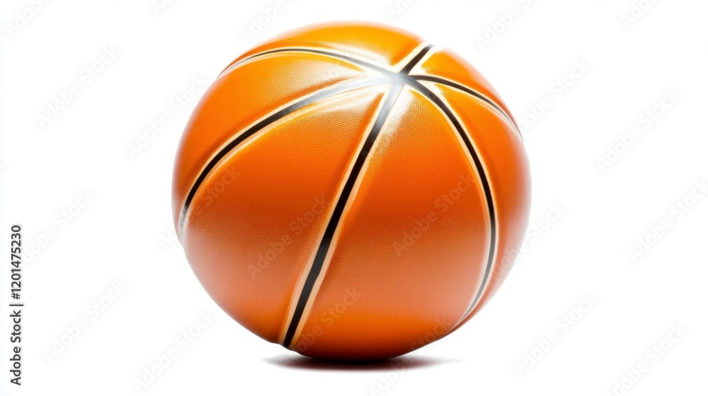 Basketball on White Background. Generative AI Basketball on White Background. Generative AI