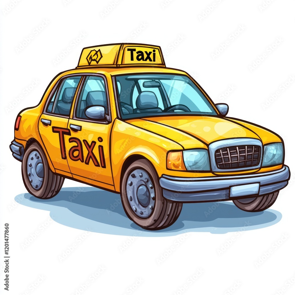 Obraz premium Taxi isolated on white background. Taxi icon. Cab isolated on white. Cab icon. Cab Car. Taxi Car Isolated element on white for Designers. Isolated Taxi Design Element. Cab Car Isolated on white. 