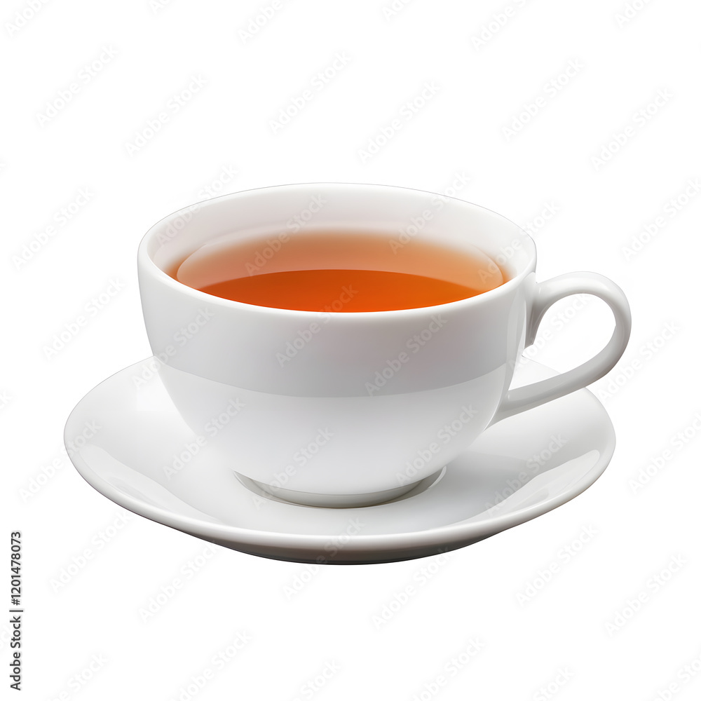 Cup of black tea isolated on white background