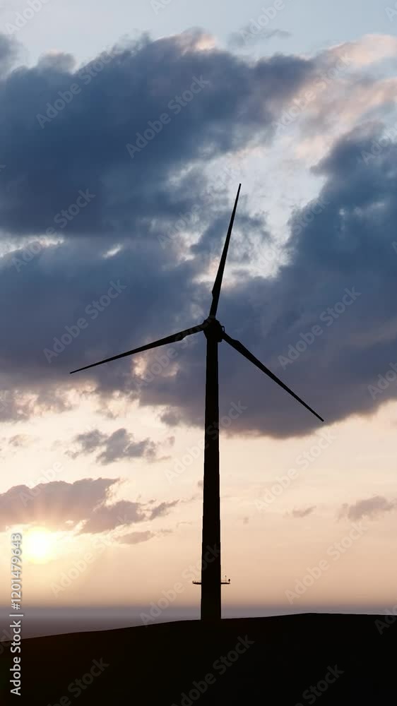 Wind power plant tower. Windmill farm. Sustainable energy production. Green energy, clean power, clean energy concept. Wind power plant tower. Windmill farm. Sustainable energy production. Green energy, clean power, clean energy concept.