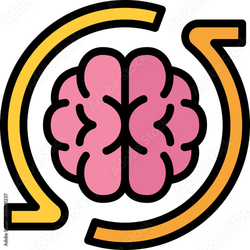 brain process filled outline icon