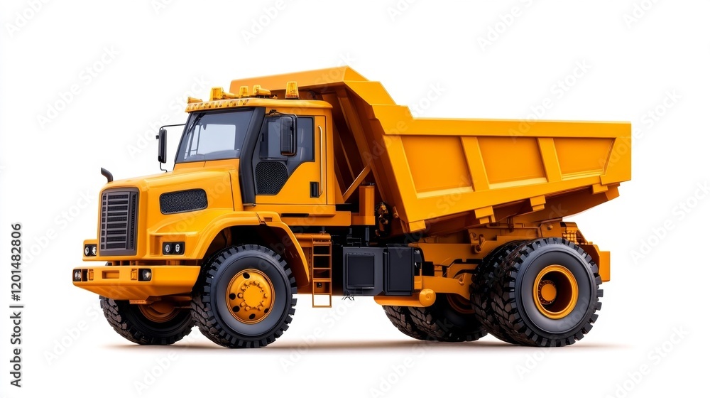 Dump Truck Isolated on White Background. Generative AI Dump Truck Isolated on White Background. Generative AI