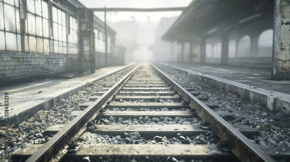 Abandoned Train Station: A Haunting Perspective of Railway Tracks Abandoned Train Station: A Haunting Perspective of Railway Tracks