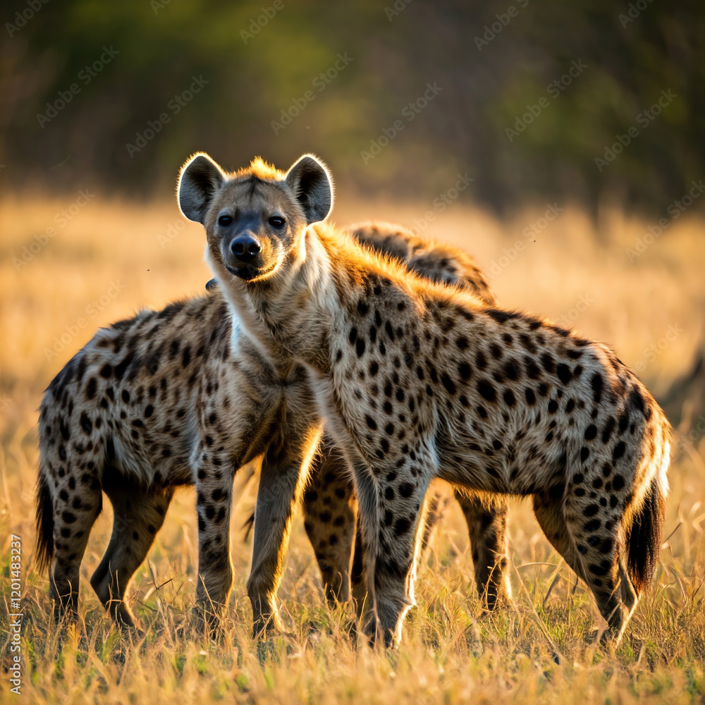 hyena with group in the wild