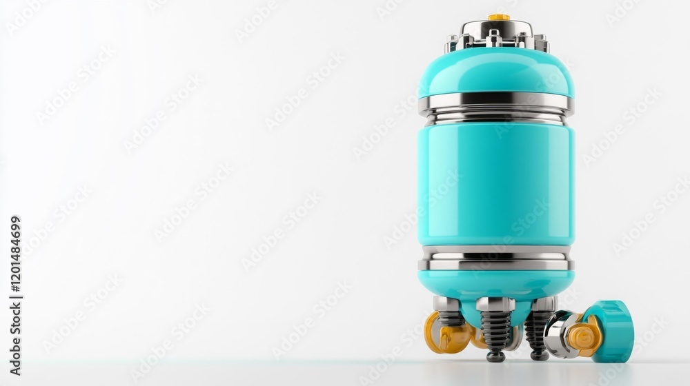 Fototapeta premium Hydraulic Jack Isolated on White Background. Generative AI