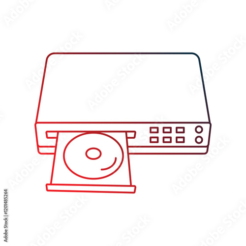 dvd player gradient outline icon with white background vector stock illustration