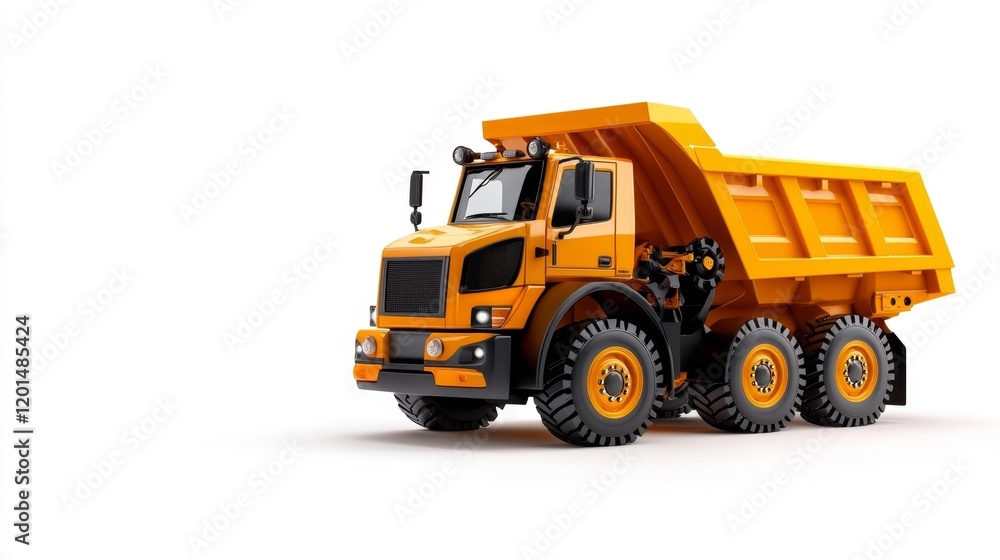 Side Dump Truck Isolated on White Background. Generative AI Side Dump Truck Isolated on White Background. Generative AI