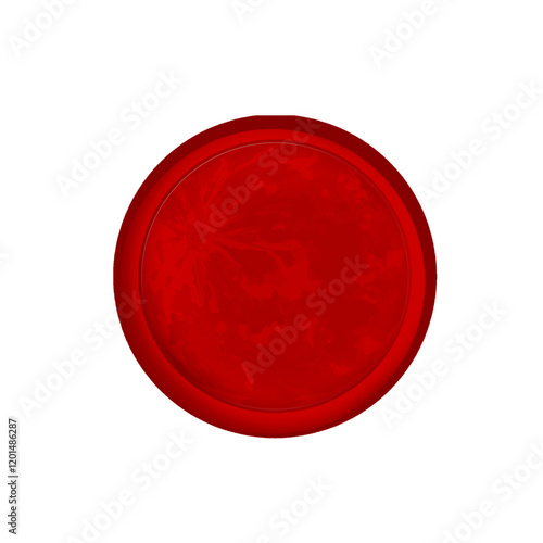 illustration of moon icon with red light without background