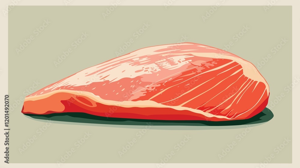 Raw Boneless Chicken Breast Vector Illustration Raw Boneless Chicken Breast Vector Illustration