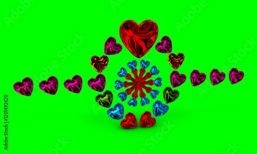 abstract illustration of beground love from colorful valentine glass